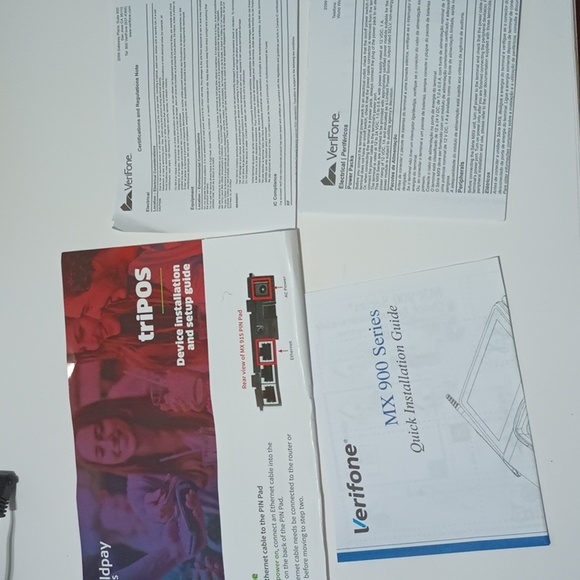 Verifone MX 915 Credit Card Processing Terminals (2) w/ Pens Cables and Manual - Picture 9 of 9